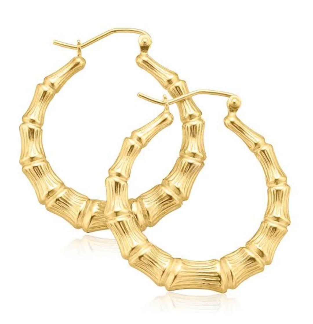 Stainless steel bamboo hoop earings