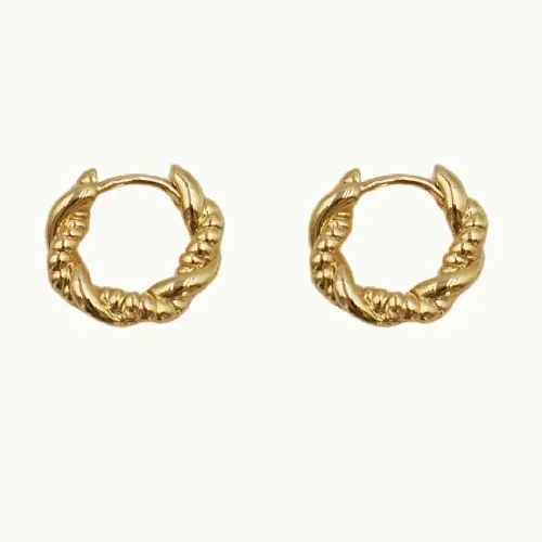 STAINLESS STEEL TWISTED HOOP EARRING