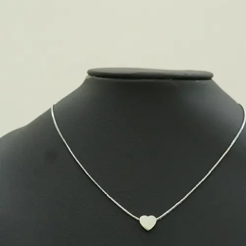 Stainless steel silver heart necklace