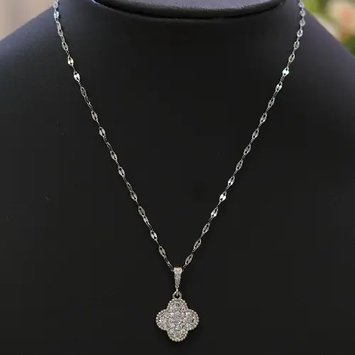 stainless-steel-clover-stones-necklace