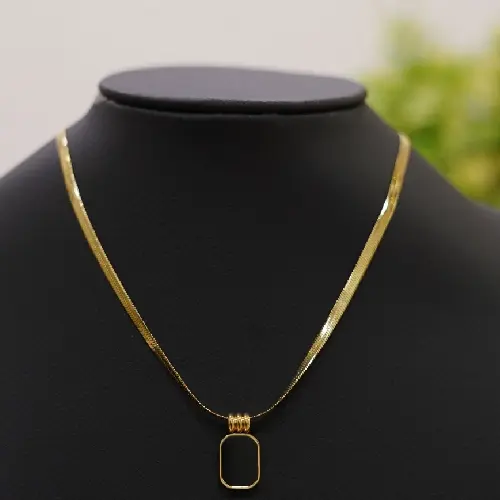 Stainless steel flat herringbone clavic chain necklace